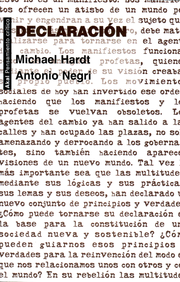 Declaración - Michael Hardt y Antonio Negri